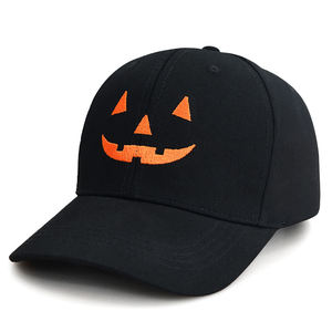 Gorra de Béisbol con Bordado de Calabaza de Halloween, Unisex, Naranja, Algodón, Ajustable, 6 Paneles, Protección Solar, Gorra Casual para Fiestas de Halloween - Product Image 5
