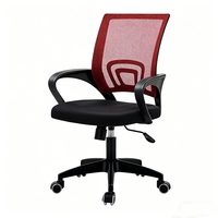Chaise de bureau en maille pour personnel, chaise pivotante réglable en hauteur avec accoudoirs pour la maison et le bureau