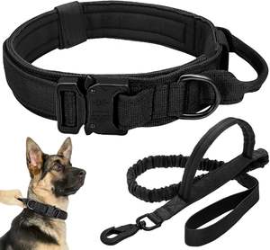 Juego de correa táctica, entrenamiento de nailon ajustable con mango de control y hebilla de metal, collar de perro para perros medianos y grandes - Product Image 1