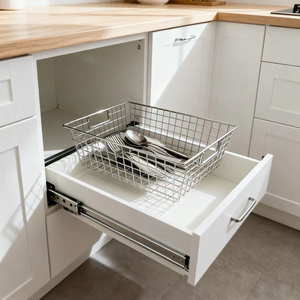 Rổ đựng đồ bằng thép không gỉ cho tủ bếp, dạng kéo, hình chữ nhật, bằng dây kim loại - Product Image 6