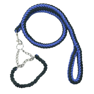 Juego de correa de perro con cadena P de metal resistente Collar de tracción para caminar sostenible para perros medianos y grandes Diseño de correa deslizante - Product Image 2