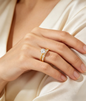 Fabricants de bijoux personnalisés QX, bague en moissanite de luxe D VVS1 |   Argent sterling 925 / Or 14 carats |   Bijoux de fiançailles et de mariage