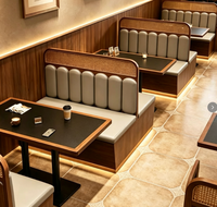Ensemble de banquettes et de tables de restaurant personnalisables, fabrication directe d'usine, mobilier de qualité commerciale pour restaurants haut de gamme et cafés