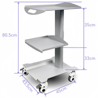 Carrito de Herramientas Metálico para Consultorio Dental con Enchufe Integrado, Cuatro Ruedas, Capacidad de Carga de 25 lb, 1 Año de Garantía