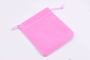 Sac en velours rose à cordon de serrage, petit, exquis, pour le rangement de bijoux, idéal pour les cadeaux de Noël, de mariage ou de fête - Product Image 3