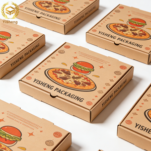 Caja de Pizza al por Mayor de Fábrica, Tamaño Personalizado, Caja de Pizza Ecológica de Papel Kraft <span class=keywords><strong>para</strong></span> <span class=keywords><strong>Llevar</strong></span> con Diseño Autoarmable <span class=keywords><strong>para</strong></span> Alimentos y Bocadillos - Product Image 3