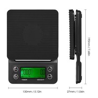 Balance à café 3kg/5kg/Précision 0,1g avec minuteur pour expresso, idéale pour la cuisine et les aliments