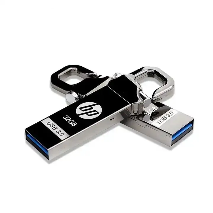 Custom Mini Metal Key U Disk Pen Drive 32GB 16GB 128GB 3,0 Memoria 256GB Gran capacidad 64GB USB Flash Drive para HP