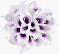 20 fleurs artificielles de lys calla bleu roi pour bouquets DIY de mariage, fête des Mères, Saint-Valentin, Thanksgiving, Noël