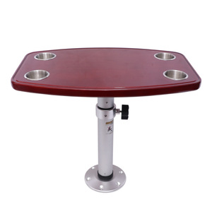 Table réglable en alliage d'aluminium et chêne pour camping-car, accessoire intérieur de véhicule commercial, ensemble complet léger - Product Image 2