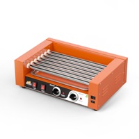 Rôtissoire à saucisses commerciale en acier inoxydable Machine à hot-dog électrique avec 7 rouleaux