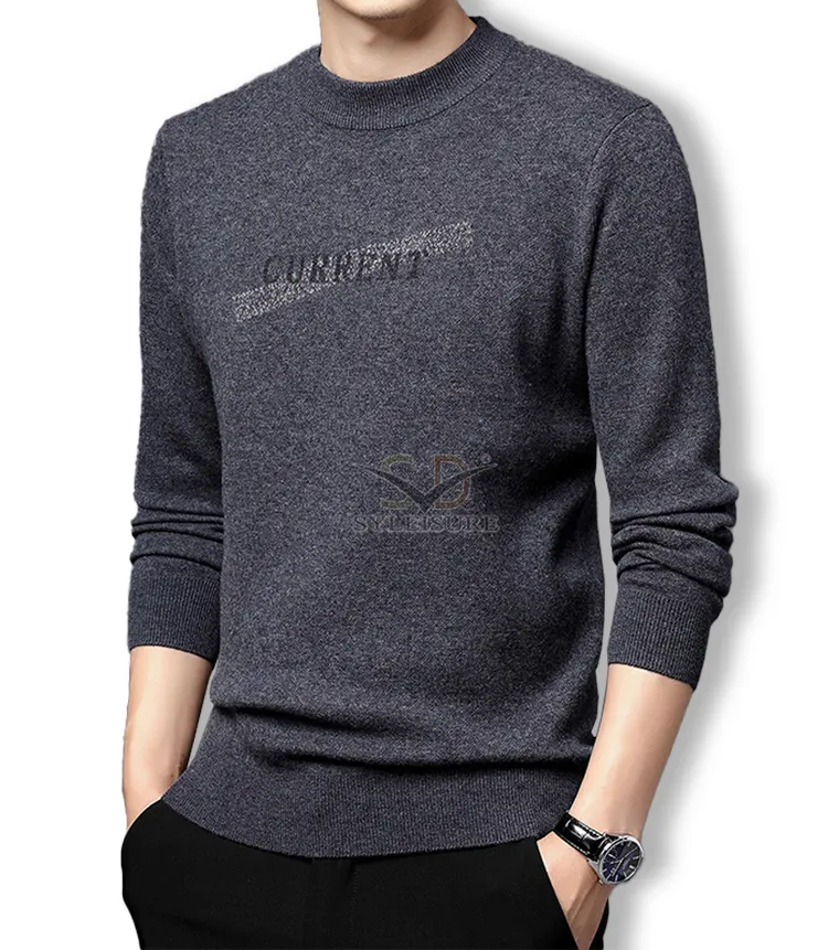 Men's Knit Pullover Sweater Long Sleeve Autumn New Print Men's Sweater