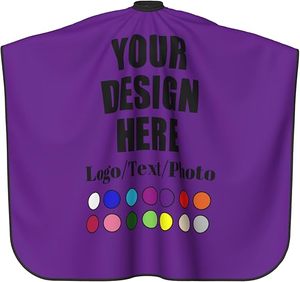 ผ้าคลุมตัดผมแบบกันน้ำ 100% โพลีเอสเตอร์ สำหรับร้านทำผม  พร้อมปักโลโก้ตามสั่ง - Product Image 2