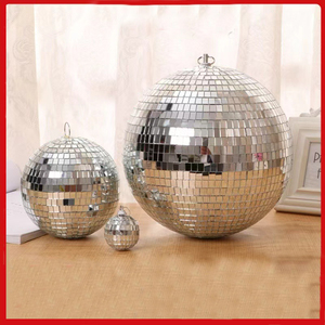 DAMAI Silver Disco Party Decoration Bright Reflective <b>Mirror</b> Christmas <b>Balls</b> Easy to Hang Suitable for Christmas - Product Image 2