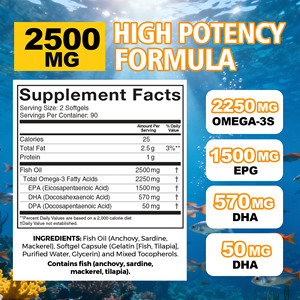 Custom Label OEM Omega-3 Fish Oil Softgels Dietary <b>Supplement</b> Support Brain Health Function and Promote Eye Health for Adult - Product Image 2