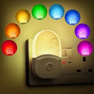 LOHAS RGB Color Changing Dusk To Dawn Sensor RGB+3000K Nightlight Plug In LED Acrylic Night Light For Living Room