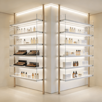 Étagères de présentation de parfums et de maquillage personnalisables, idéales pour les magasins
