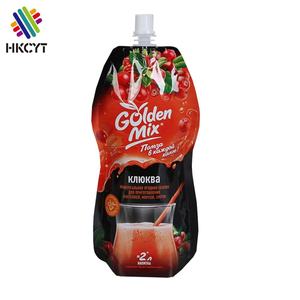 ที่กำหนดเองการพิมพ์ลามิเนตถุงน้ำผลไม้บรรจุภัณฑ์ของเหลวยืนขึ้นถุงพวยน้ำพลาสติก - Product Image 5