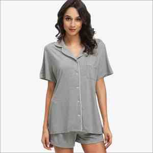 Conjuntos de Pijamas de 2 Piezas para Mujer, 100% Algodón, Suaves y Transpirables, Color y Estampado Personalizables, para Usar en Todas las Temporadas, Venta al Por Mayor - Product Image 3