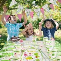 Adorables fournitures de fête d'anniversaire sur le thème des dinosaures pour adolescents, non toxiques, rose/bleu, certifiées ISO, pour révélation du sexe - Vente chaude