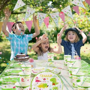 Precioso Kit de Fiesta Temática de Dinosaurios Azules y Rosas para Cumpleaños de Bebé - Product Image 6