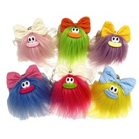 Porte-clés monstre de dessin animé mignon Kawaii fausse fourrure pompon flurry voiture moche peluche poupée jouet pendentif peluche sac sac à main breloque pour enfants