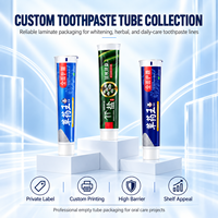 Tubes de dentifrice laminés ABL mats 100 ml, emballage vide en aluminium et plastique, bouchon à vis, impression UV, logo personnalisé