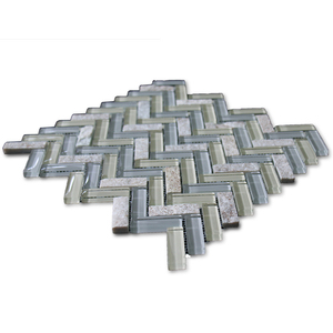 Thạch Anh Đá Tự Nhiên Kính Tường Gạch <span class=keywords><strong>Chevron</strong></span> Khảm Màu Sắc Hỗn Hợp Xương Cá Gạch Mosaic - Product Image 5