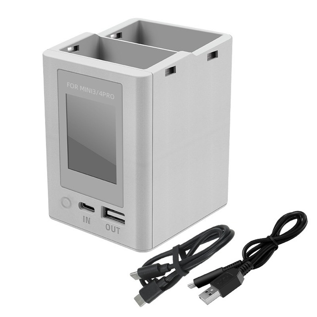 Dual PD Two-Way Rechargeable Intelligent Color Screen ABS Material for Mini 3 Pro Drone Battery Charger