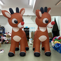 Renne de Noël Gonflable Géant pour Décorations de Noël Extérieures
