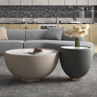 Table basse en pierre frittée noire et blanche, Design Simple, joli Style pour salon