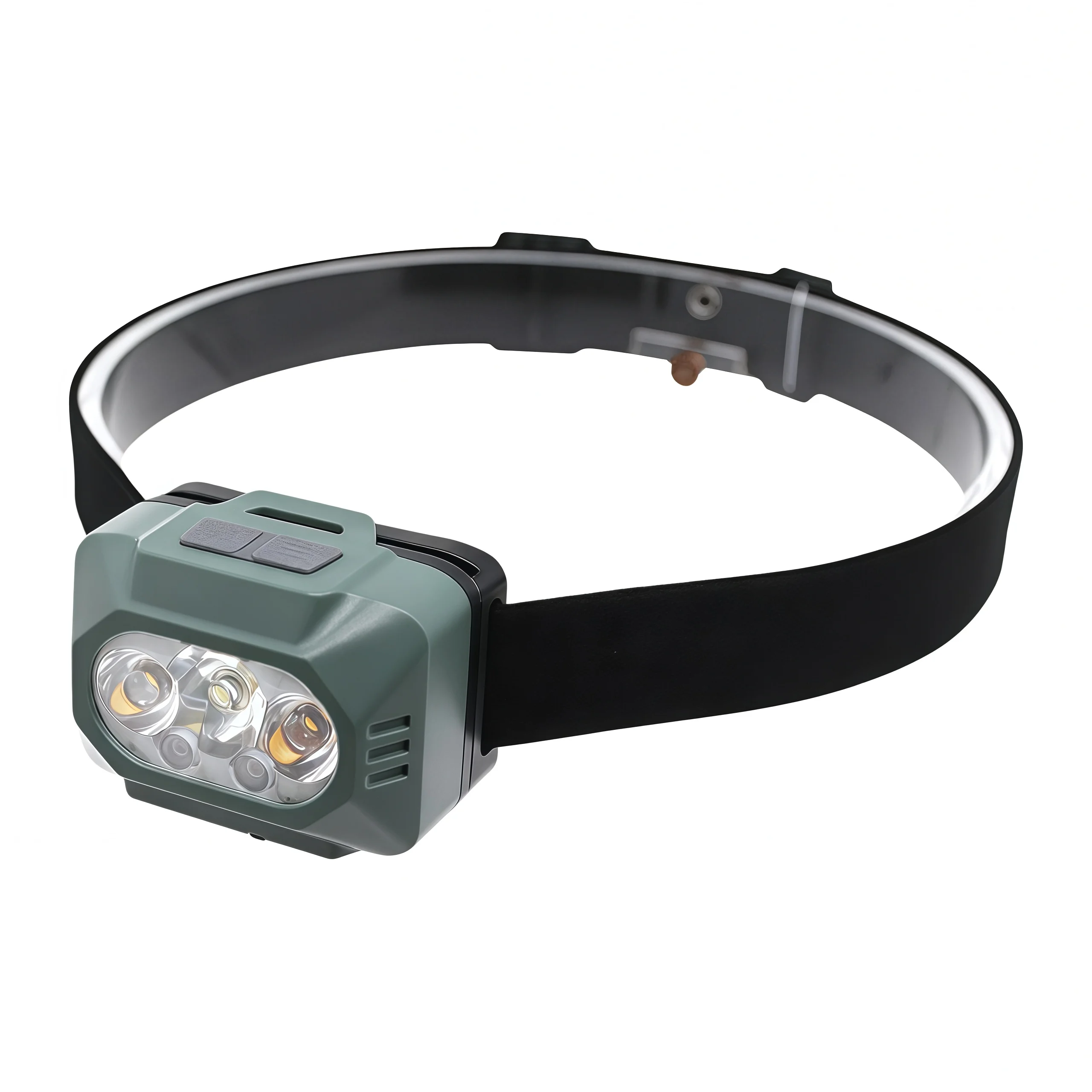 Dual Energy Source Heavy Duty LED Stepless Dimming Rechargeable Industrial Work Headlight with Triple LED Motion Sensor Jobsite