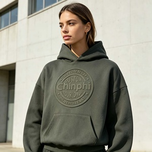 เสื้อฮู้ดดี้โอเวอร์ไซส์ ผ้าฝ้ายเฟรนช์เทอร์รี่ฟลีซ 100% สตรีทแวร์ ยูนิเซ็กส์ หนานุ่ม พิมพ์ลายนูน - Product Image 2