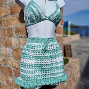 Traje de Baño Bohemio Personalizado, Bikini Hecho a Mano de Crochet, Talla Grande, Conjunto de 2 Piezas, Mini Bikini, Ropa de Playa para Mujer - Product Image 4