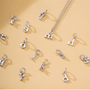 مجوهرات فواماي البسيطة الفضية اللامعة ، دلايات حروف أولية ، معلقات أبجدية لشخصية لصنع ديي - Product Image 2