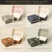 Boîte cadeau de luxe vintage à motif floral botanique et oiseaux, avec languette de tirage, vert sauge et rose, pour bijoux, artisanat, cadeaux, personnalisable OEM