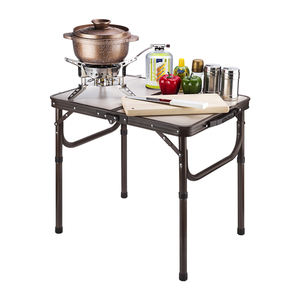 <span class=keywords><strong>Table</strong></span> de <span class=keywords><strong>camping</strong></span> pliable en aluminium sur mesure de 4 <span class=keywords><strong>pieds</strong></span>, <span class=keywords><strong>table</strong></span> de pique-nique pliable, hauteur réglable, <span class=keywords><strong>table</strong></span> de cuisson pliable, <span class=keywords><strong>table</strong></span> de barbecue - Product Image 1