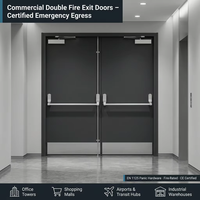 Porte d'entrée coupe-feu en acier au design moderne et surface finie pour bâtiments commerciaux, hôtels, hôpitaux et villas