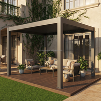Pergola en aluminium robuste sur mesure, système automatique, capteur de pluie, résistante au vent et aux UV, directement de l'usine, pour villa et jardin