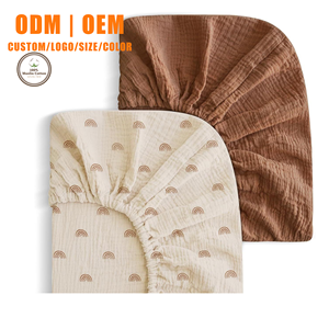 Sábana de Cuna de Muselina de Algodón Transpirable con Textura Suave de Crepé, Borde Elástico Antideslizante para Colchón de Cuna y Uso para Dormir Bebés - Product Image 2