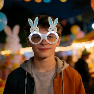 Gafas LED de Conejito <span class=keywords><strong>con</strong></span> <span class=keywords><strong>Luz</strong></span> Intermitente de Pascua, Funcionan <span class=keywords><strong>con</strong></span> Pilas, Color Azul y Rosa, Decoración para Fiestas en Interiores y Exteriores, <span class=keywords><strong>Lentes</strong></span>, Suministros para Días Festivos - Product Image 3