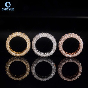 Luxury Asscher Moissanite Band <b>Iced</b> Out Solid Sterling Silver 925 Hip Hop Jewelry VVS Moissanite Diamond Eternity Wedding <b>Ring</b> - Product Image 4