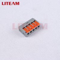Conector rápido naranja y gris, terminal eléctrico, empalme rápido, Conector de cable push-in