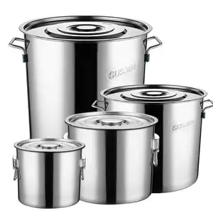 Werksdirektverkauf gewerbliche Kochküchen Edelstahl verdickte Lagertopf-Suppenbehälter für Hotel Restaurant