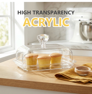 Dôme à dessert élégant en acrylique transparent PMMA avec couvercle diamanté pour le stockage de gâteaux, de pain et de <span class=keywords><strong>fromage</strong></span> - Product Image 1