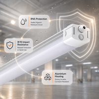 Luminaire LED Tri-Proof résistant aux chocs IP65 IK10 de 600 mm, luminaire en aluminium résistant à l'humidité