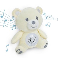 Peluches en coton PP pour bébé unisexes en peluche ours étoile design projecteur musique jouet cadeau d'anniversaire