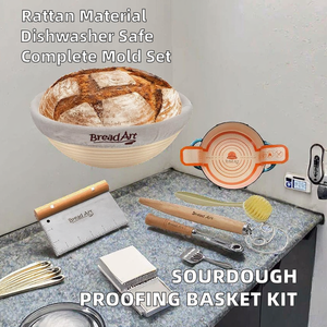 Bread Art Sourdough Proofing Basket Kit With Dough Scraper And Bench Knife For Bread Making - Product Image 2