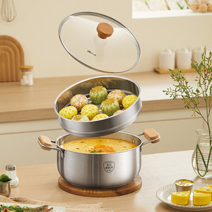 Little Bear 316L Stainless Steel Soup <b>Pot</b> 3.1-4L Large Capacity Food Grade With <b>Lid</b> - Product Image 2