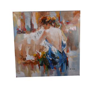 Hoogwaardig B&C ART milieuvriendelijk impressionistisch handgeschilderd olieverfschilderij hoteldecoratie portret van een vrouw op canvas - Product Image 6